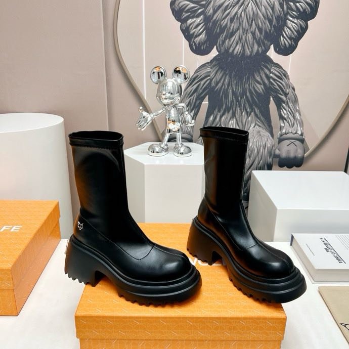 Ботильйони на платформі з еластичним носком фото 3