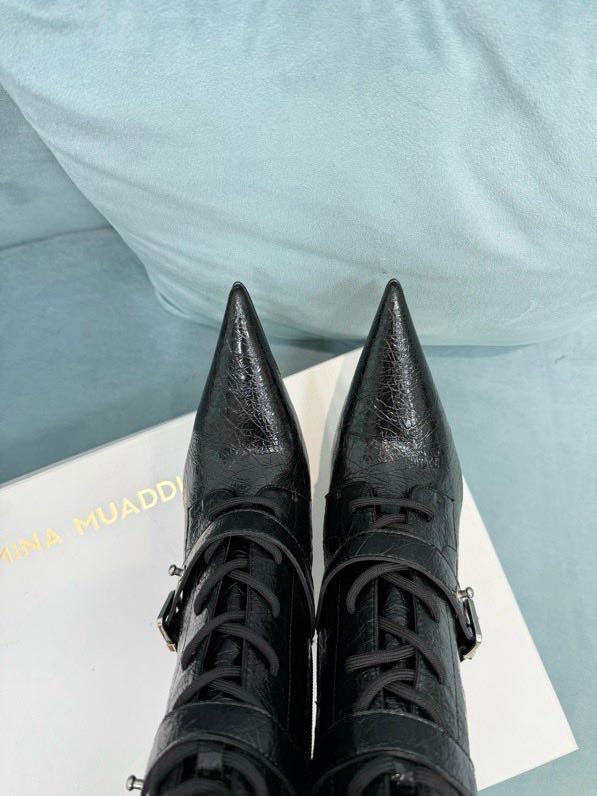 Ботильоны на шпильке со шнуровкой фото 5