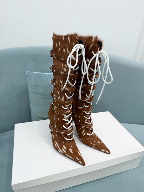 Ботильоны на шпильке со шнуровкой фото 8