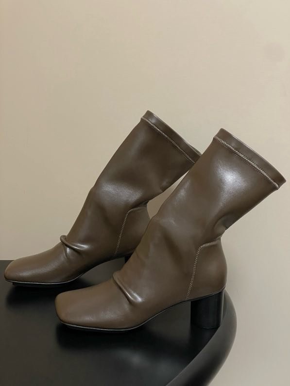 Черевики шкіряні на підборах фото 7