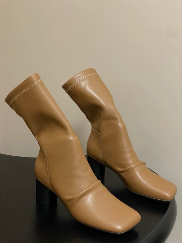 Черевики шкіряні на підборах фото 7