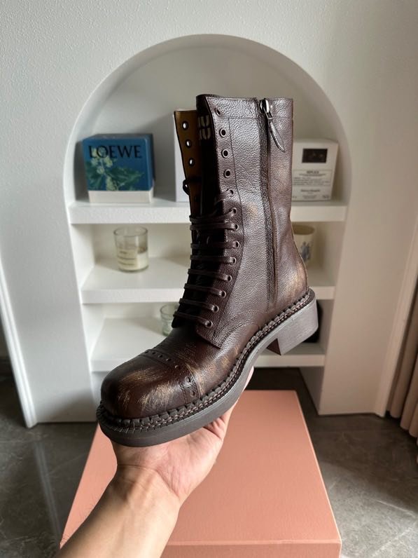 Ботинки кожаные на шнуровке фото 5