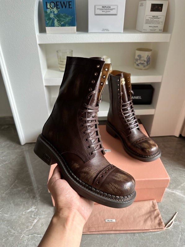 Ботинки кожаные на шнуровке фото 7