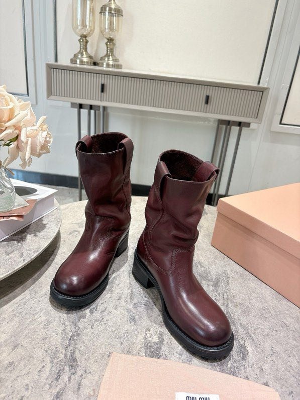 Boots leather women's фото 8