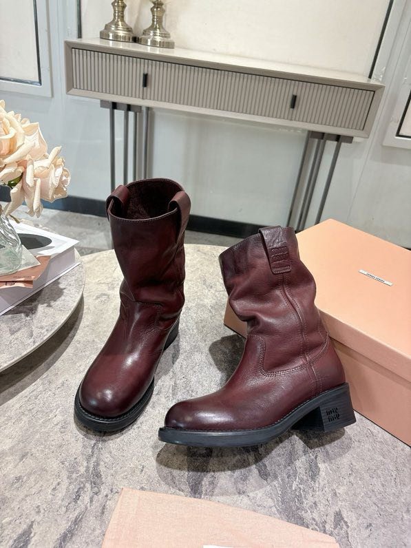 Boots leather women's фото 9