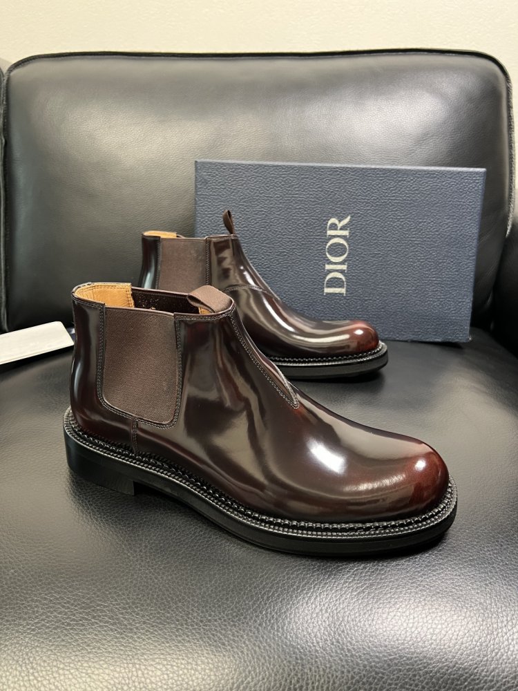 Ботинки мужские челси кожаные лаковые с резинкой