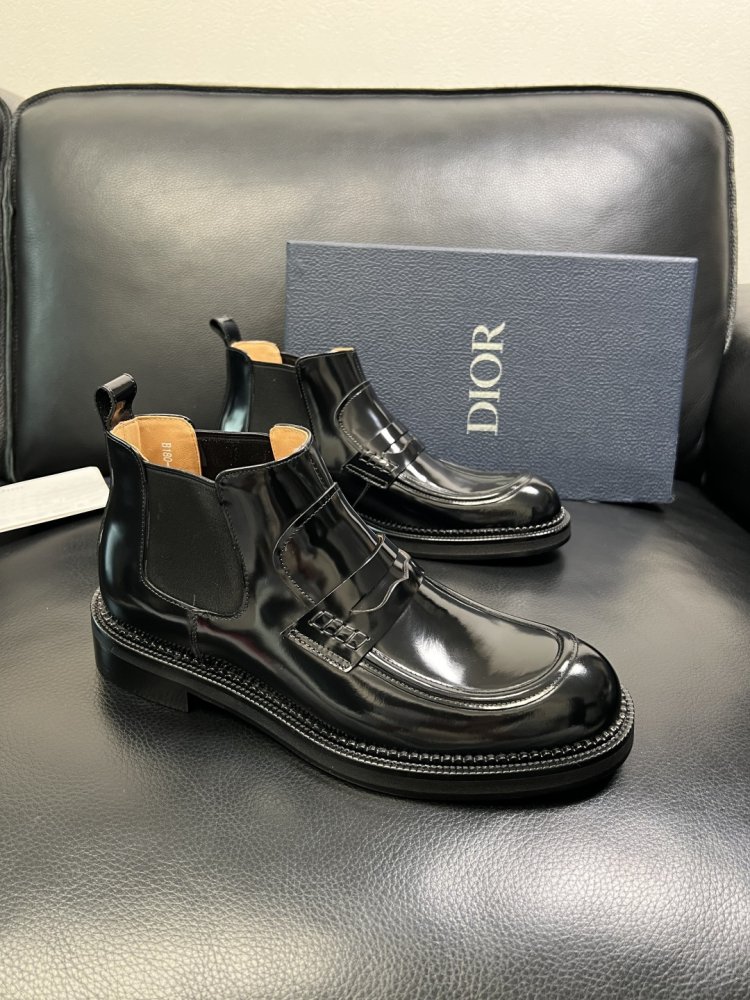 Ботинки мужские челси кожаные лаковые с резинкой