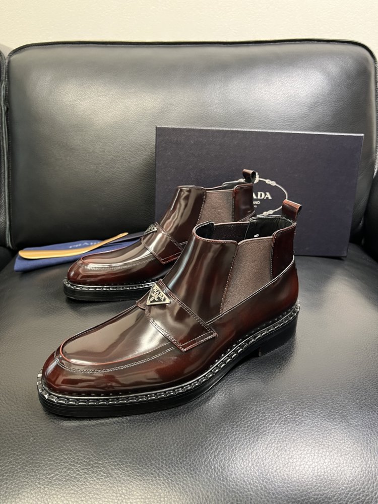 Черевики чоловічі челсі шкіряні лакові з гумкою фото 2