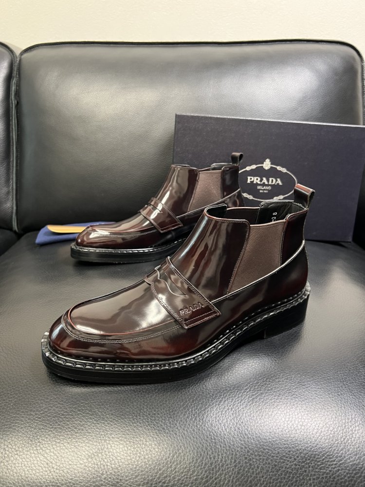 Черевики чоловічі челсі шкіряні лакові з гумкою фото 2