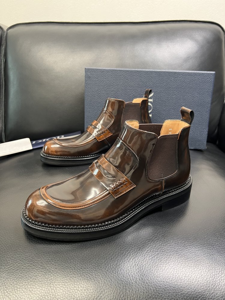 Ботинки мужские челси кожаные лаковые с резинкой фото 2