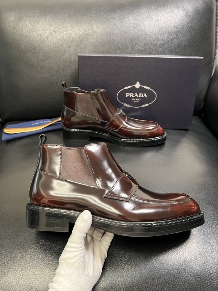 Черевики чоловічі челсі шкіряні лакові з гумкою фото 4