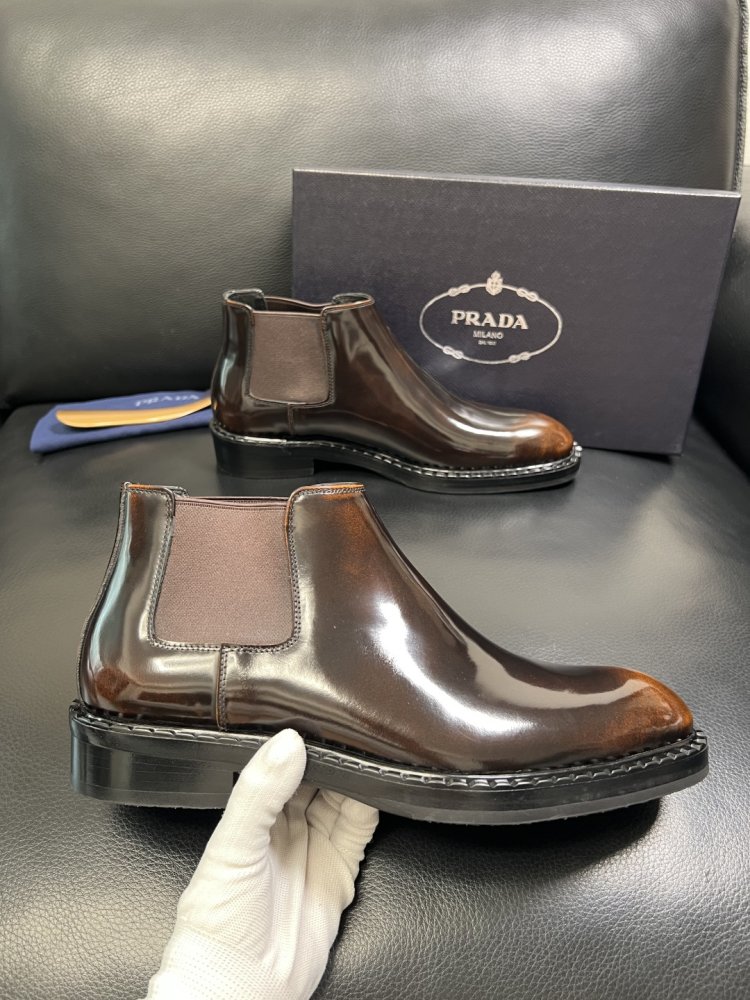 Черевики чоловічі челсі шкіряні лакові з гумкою фото 4