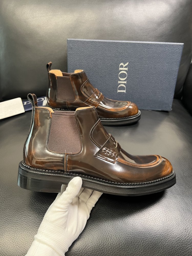 Ботинки мужские челси кожаные лаковые с резинкой фото 4