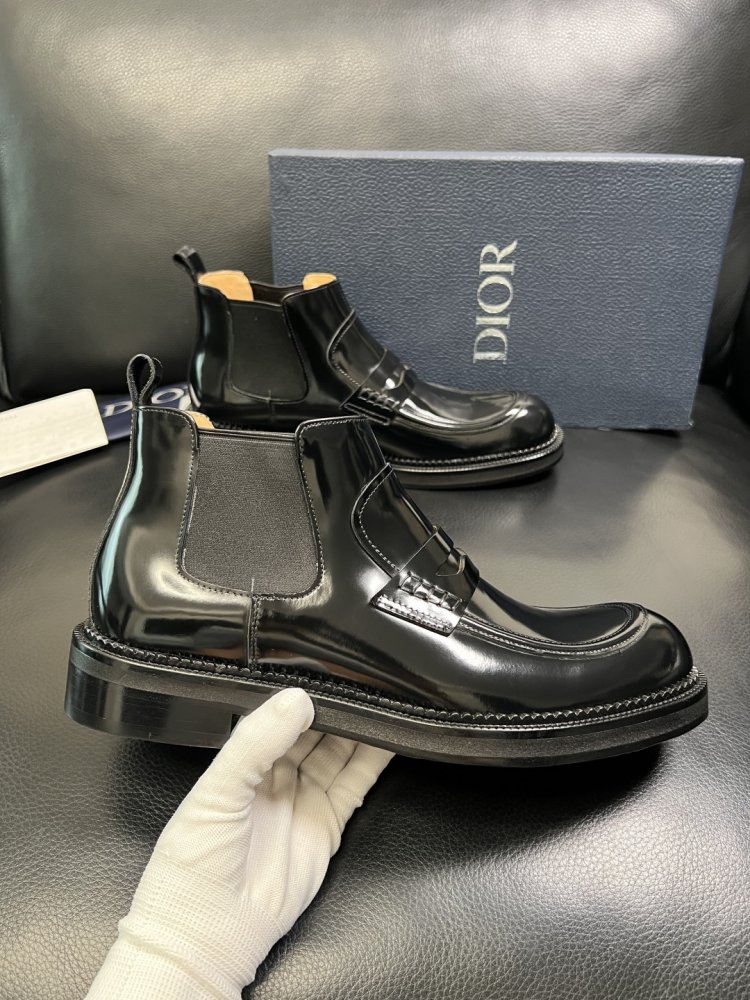 Ботинки мужские челси кожаные лаковые с резинкой фото 4