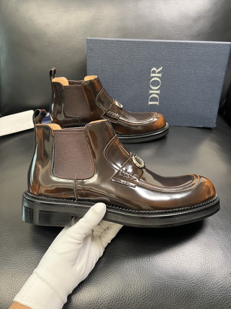 Ботинки мужские челси кожаные лаковые с резинкой фото 4