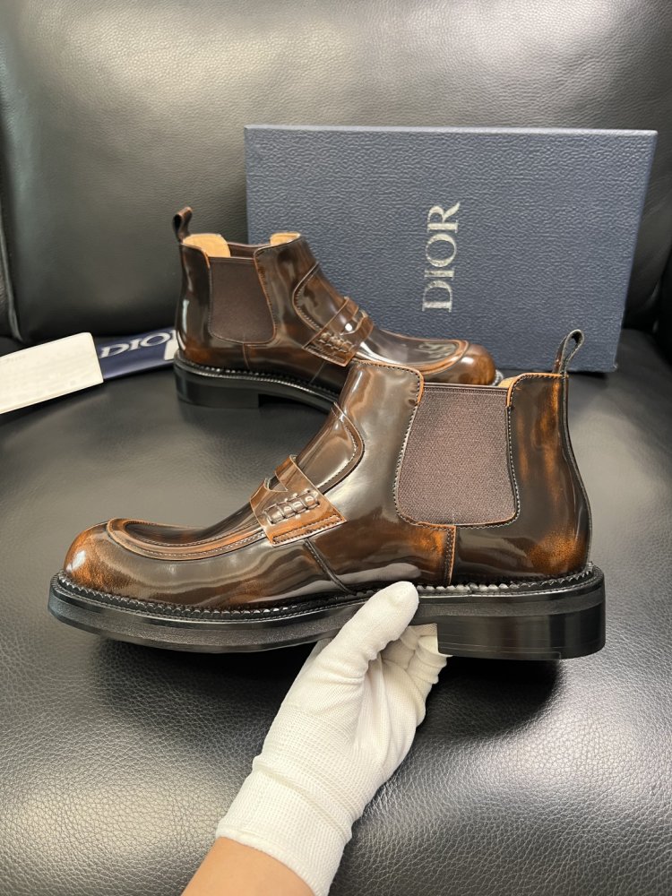 Ботинки мужские челси кожаные лаковые с резинкой фото 5