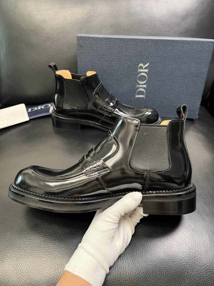 Ботинки мужские челси кожаные лаковые с резинкой фото 5