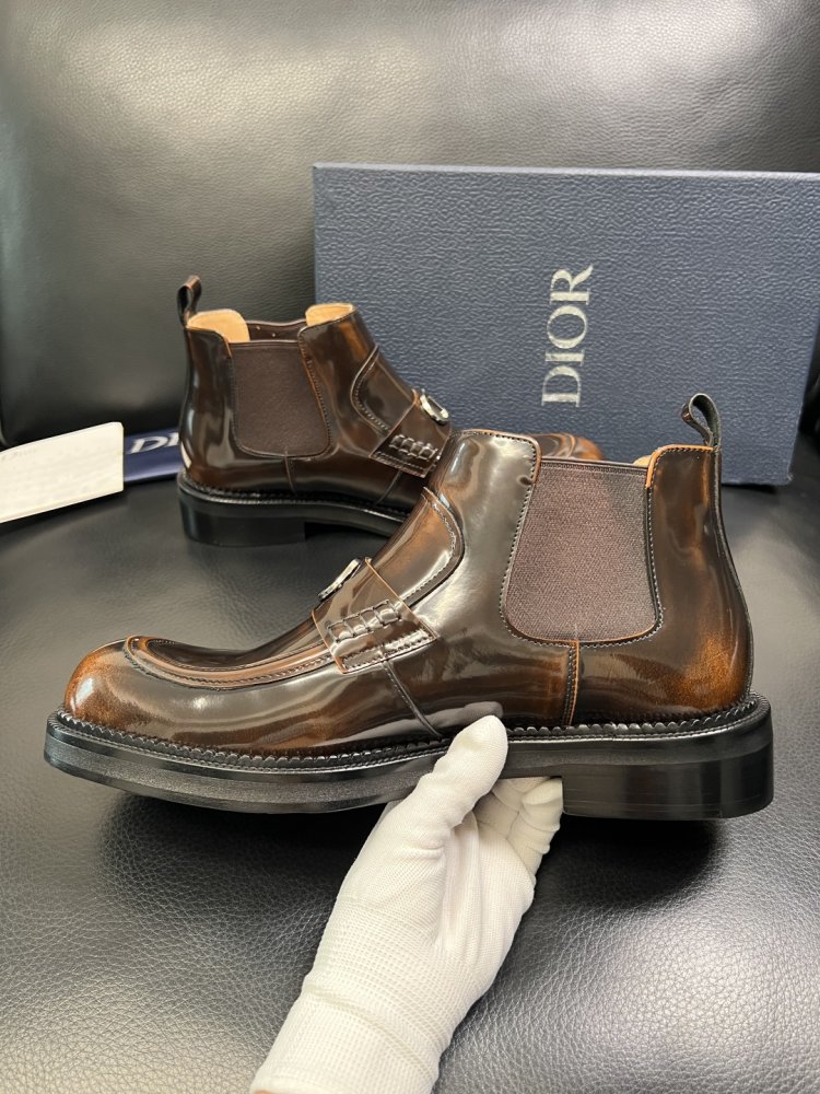 Ботинки мужские челси кожаные лаковые с резинкой фото 5