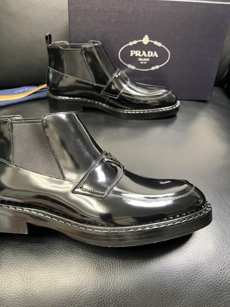 Черевики чоловічі челсі шкіряні лакові з гумкою фото 6