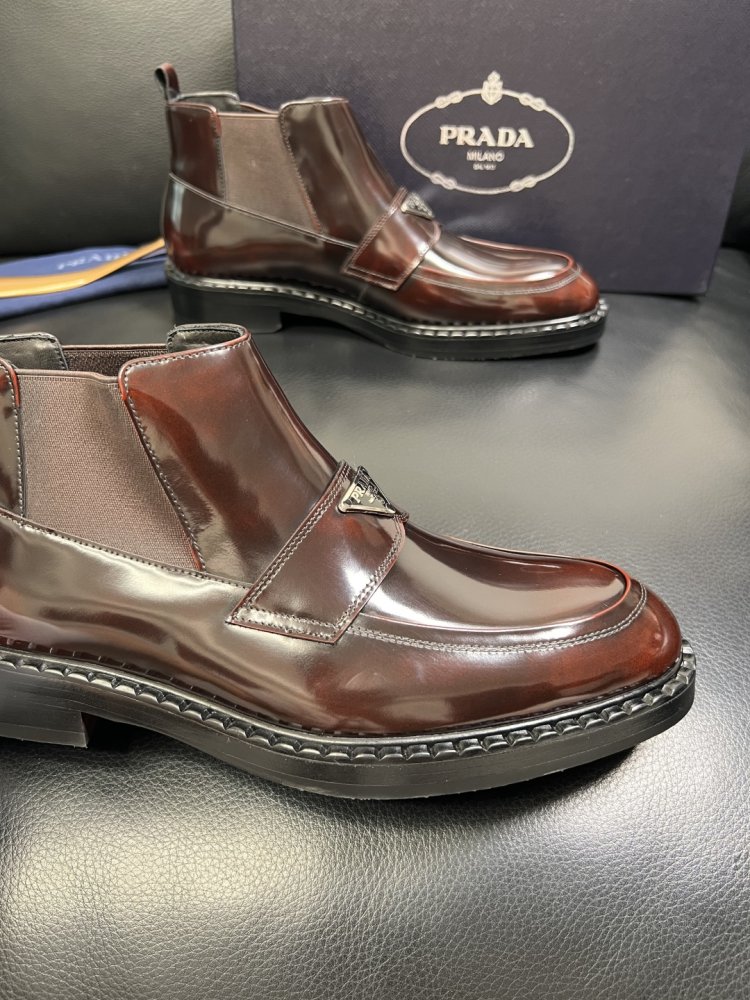 Черевики чоловічі челсі шкіряні лакові з гумкою фото 6