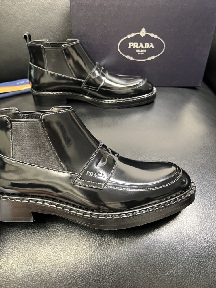 Черевики чоловічі челсі шкіряні лакові з гумкою фото 6