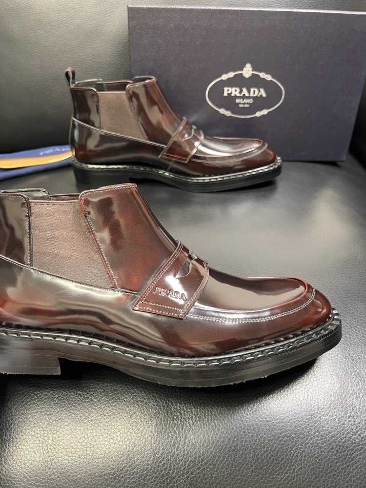 Черевики чоловічі челсі шкіряні лакові з гумкою фото 6