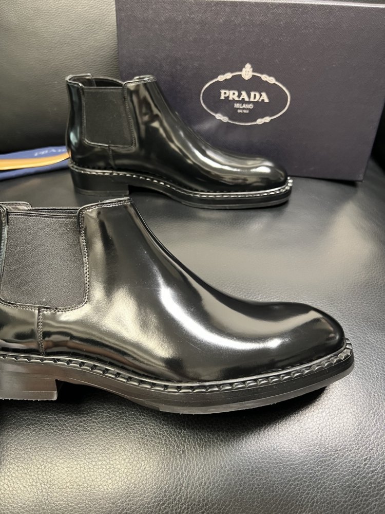 Черевики чоловічі челсі шкіряні лакові з гумкою фото 6