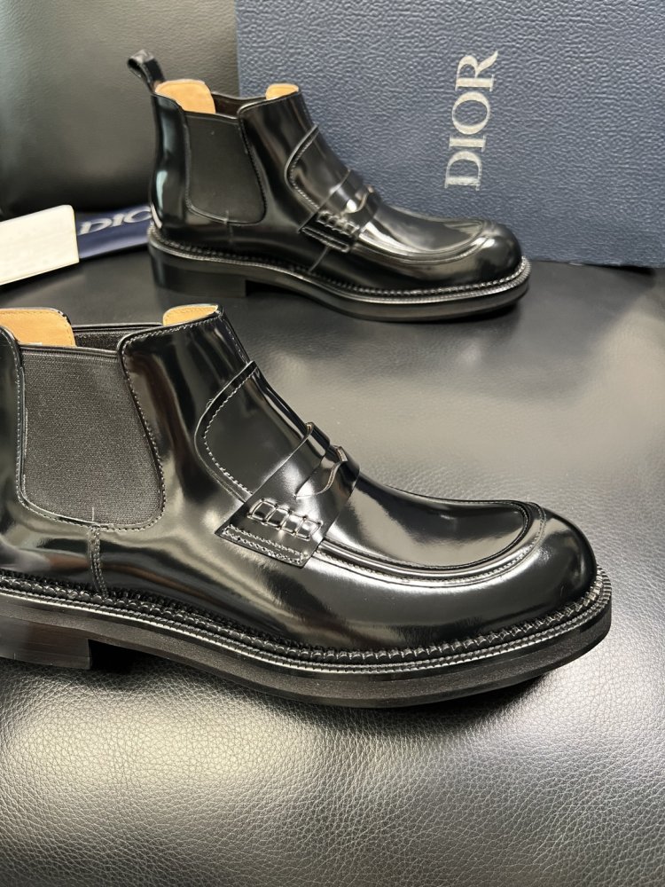 Ботинки мужские челси кожаные лаковые с резинкой фото 6