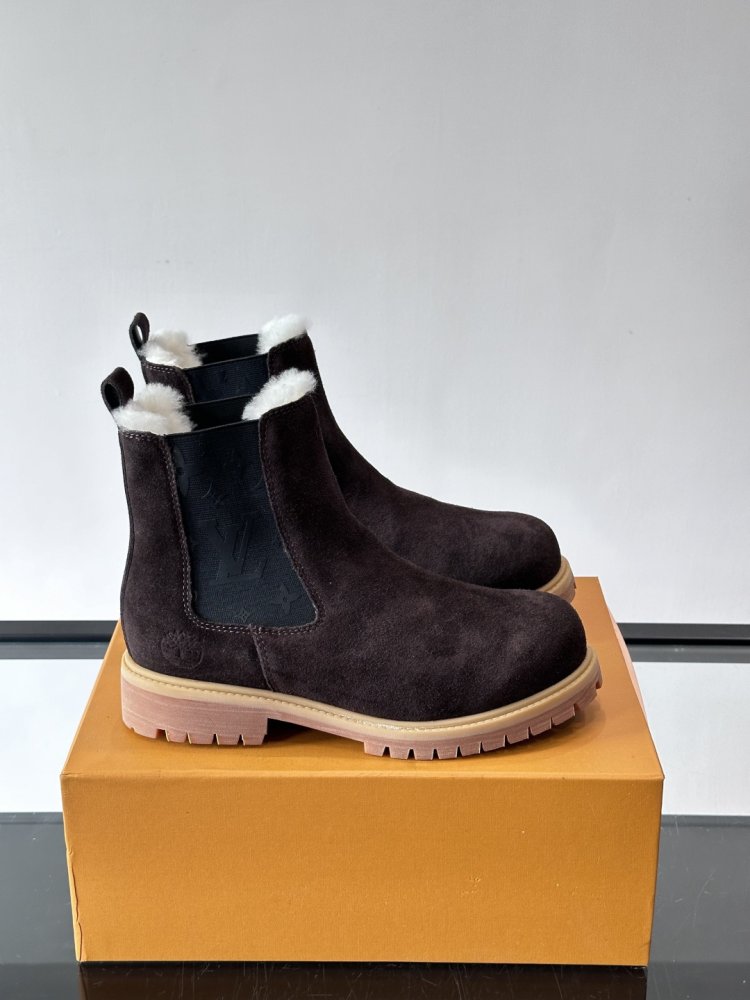 Черевики чоловічі челсі зимові замшеві з хутром