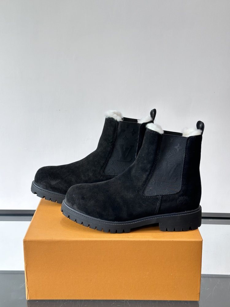 Ботинки мужские челси зимние замшевые с мехом фото 3