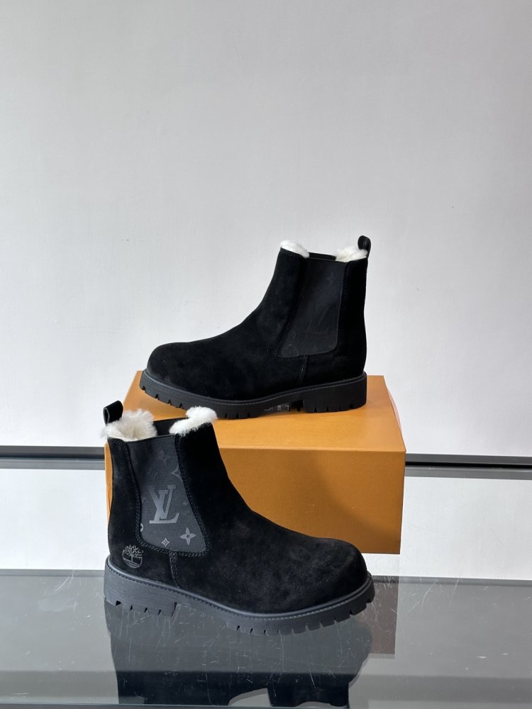 Ботинки мужские челси зимние замшевые с мехом фото 4