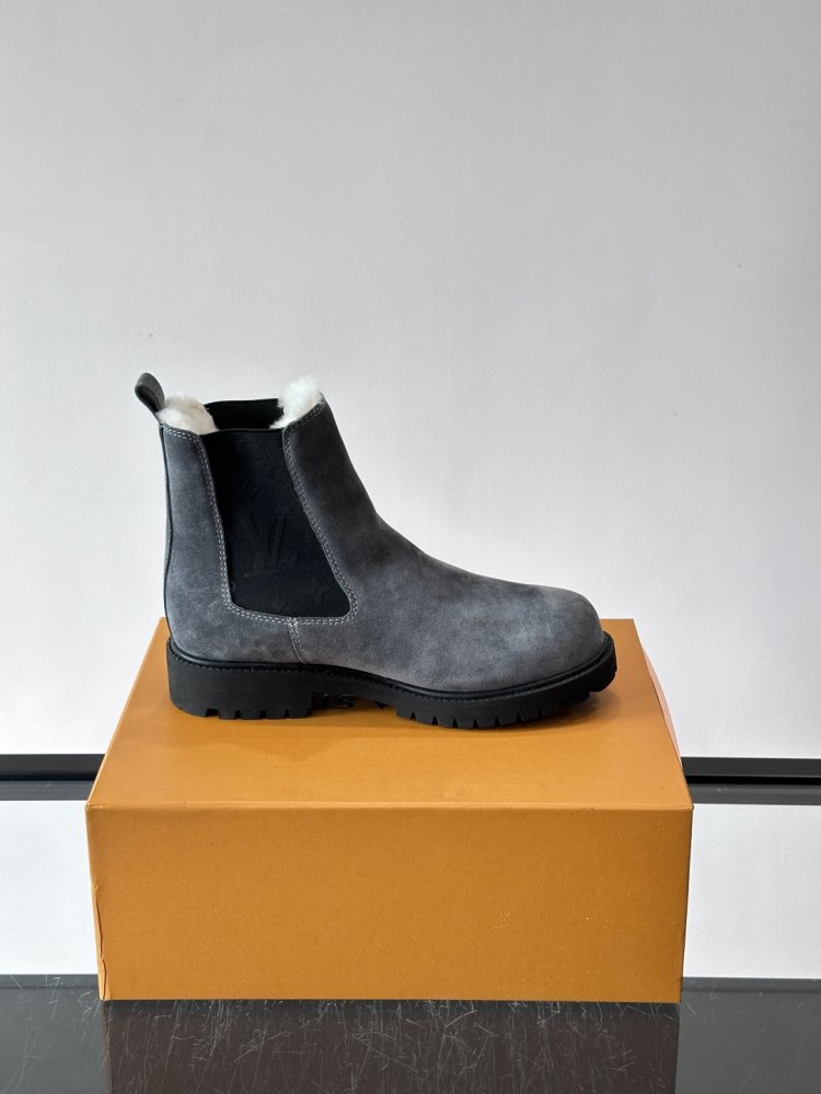 Черевики чоловічі челсі зимові замшеві з хутром фото 6