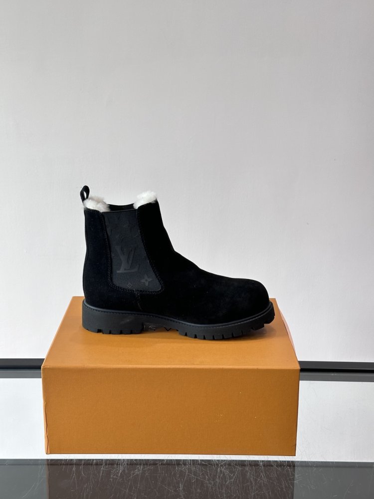 Черевики чоловічі челсі зимові замшеві з хутром фото 6