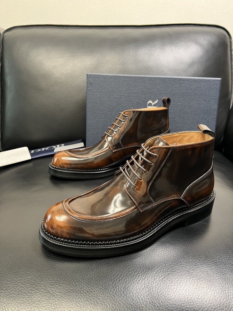 Boots men's leather lac on lace фото 2