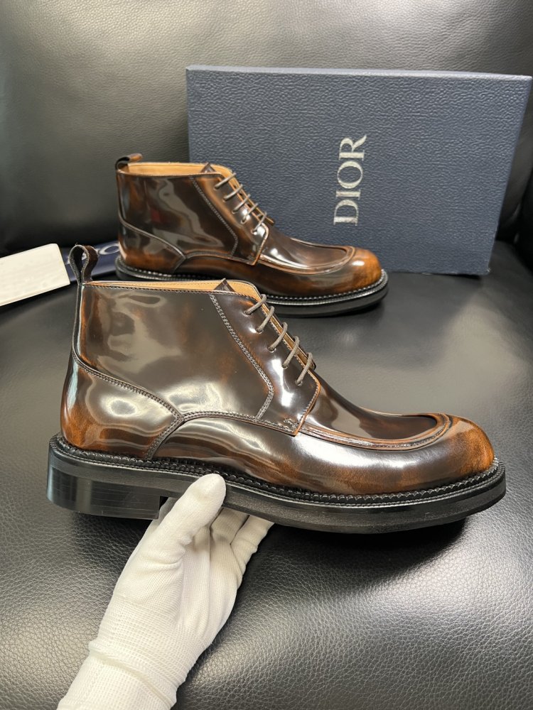 Boots men's leather lac on lace фото 4