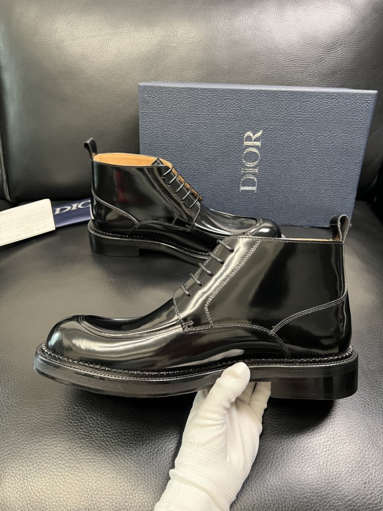 Boots men's leather lac on lace фото 5