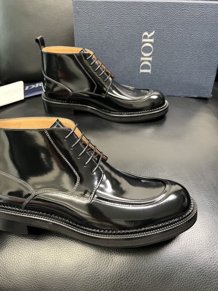 Boots men's leather lac on lace фото 6