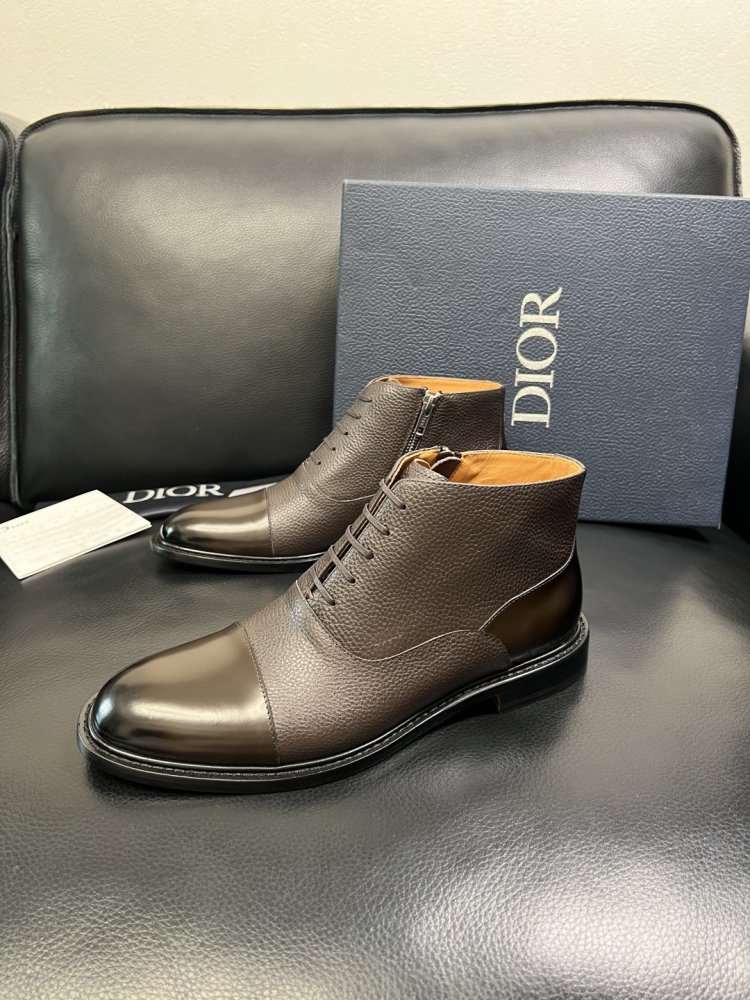 Boots men's leather on lace фото 2