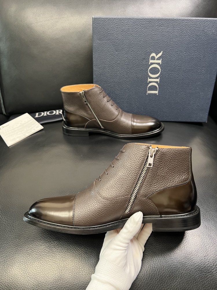 Boots men's leather on lace фото 5