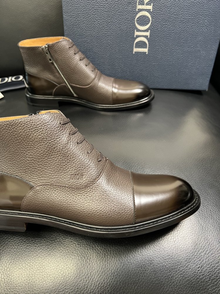 Boots men's leather on lace фото 6