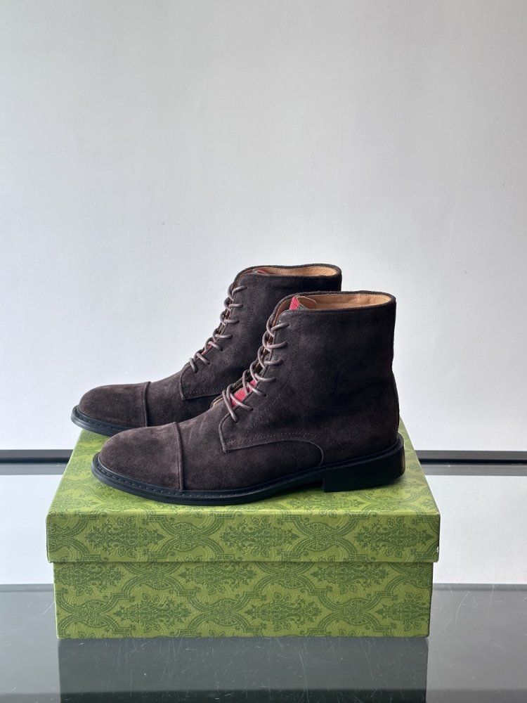 Ботинки мужские замшевые на шнуровке фото 3