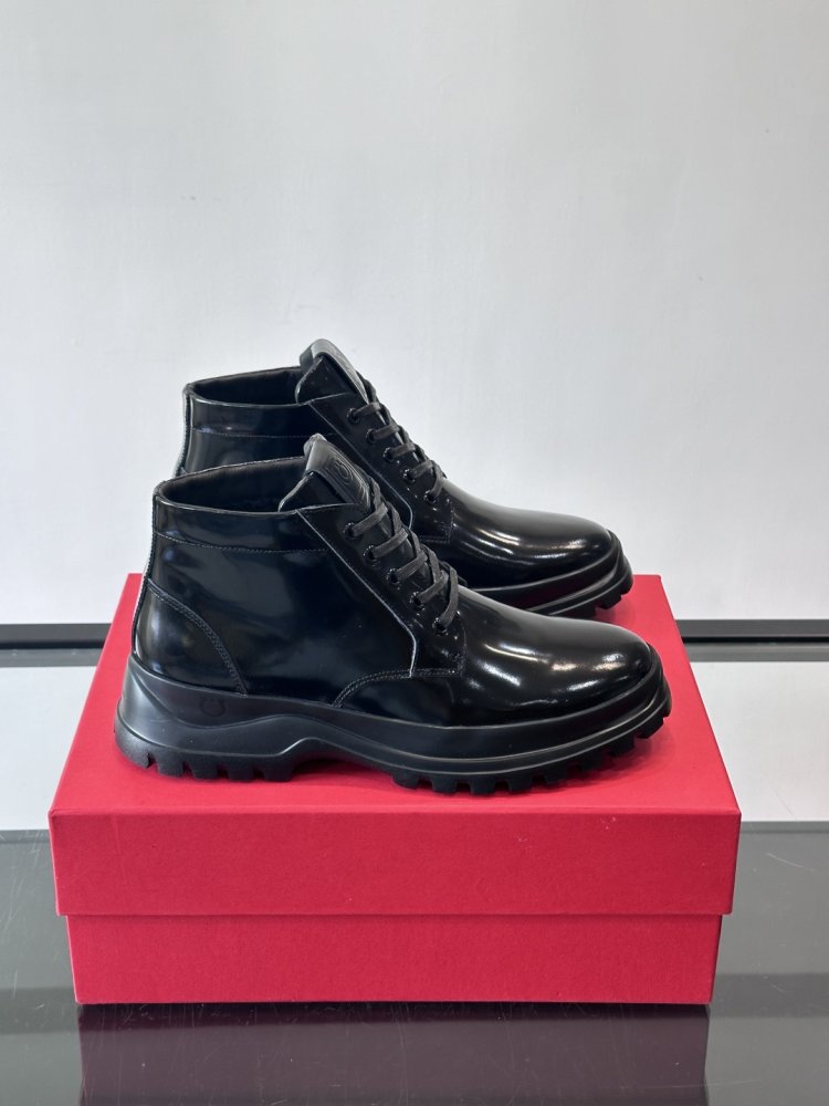 Ботинки мужские зимние кожаные на шнуровке