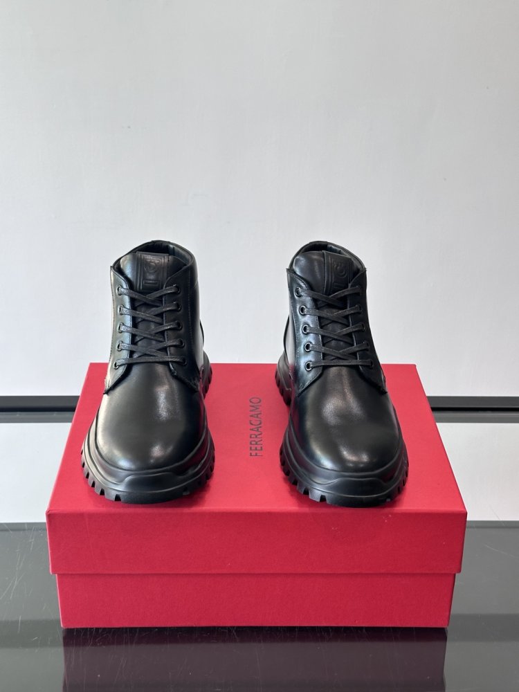 Ботинки мужские зимние кожаные на шнуровке фото 2