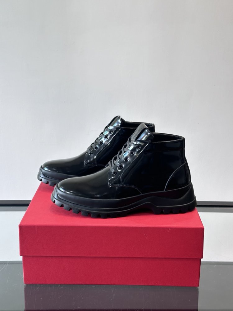 Ботинки мужские зимние кожаные на шнуровке фото 3