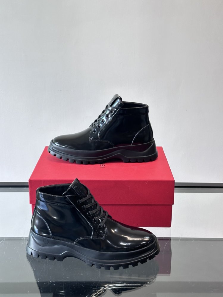 Ботинки мужские зимние кожаные на шнуровке фото 4