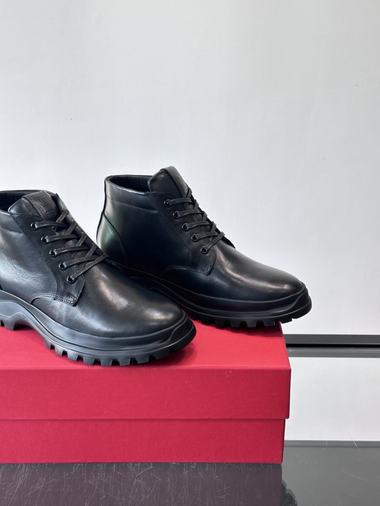 Ботинки мужские зимние кожаные на шнуровке фото 7