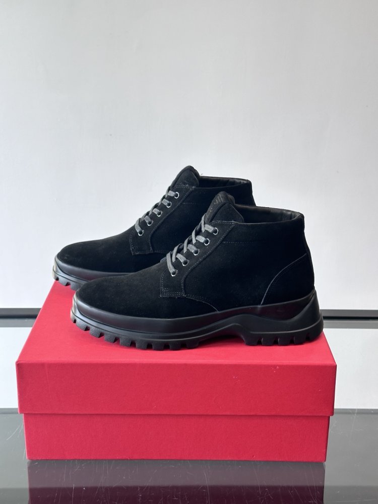 Черевики чоловічі зимові замшеві на шнурівці фото 3