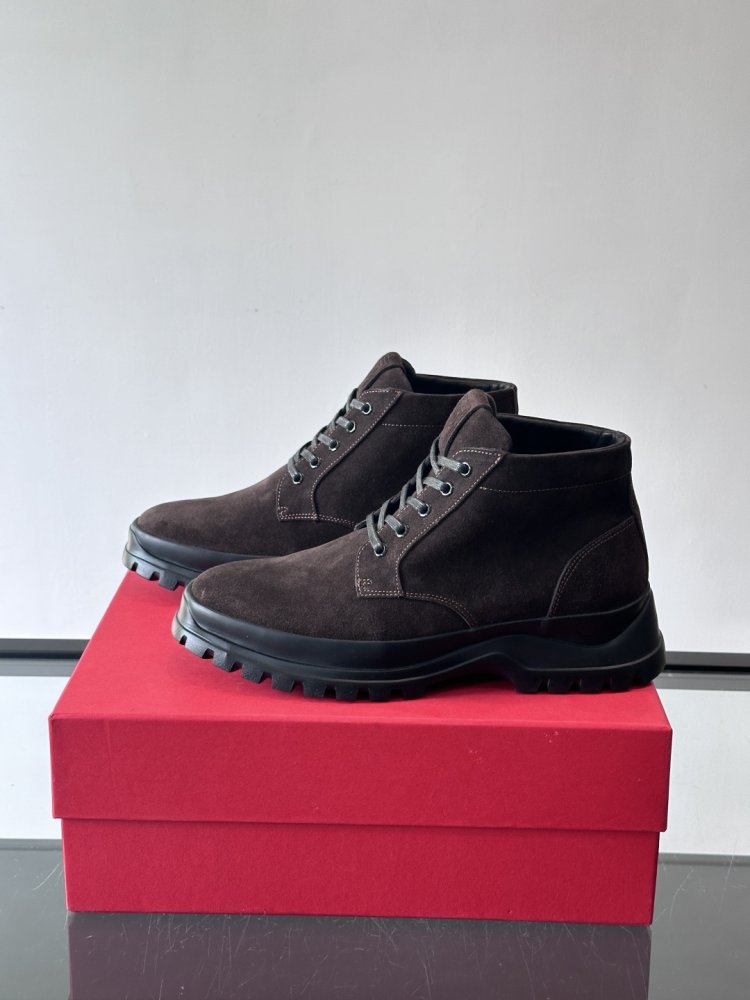 Черевики чоловічі зимові замшеві на шнурівці фото 3