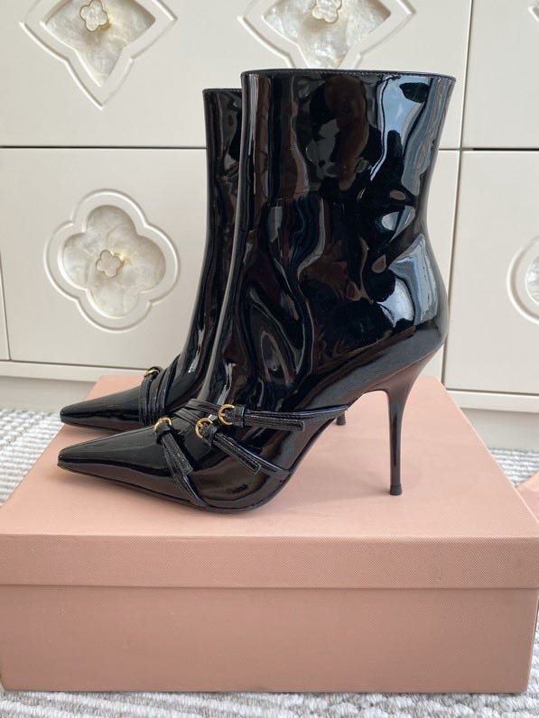 Ботинки с острым носком и высоким каблуком Cat Heel