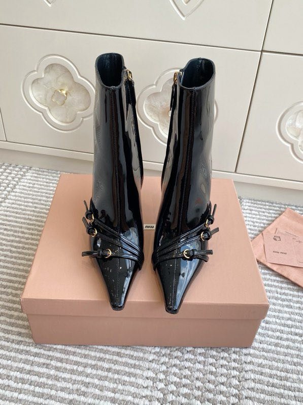 Ботинки с острым носком и высоким каблуком Cat Heel фото 3